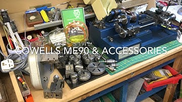 Cowells 90ME Clockmakers Lathe & Accessories Overview - wheel and pinion cutter + rotary table