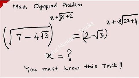 Math olympiad problem|Nice exponential and radical problem|AlphaNumericTricks