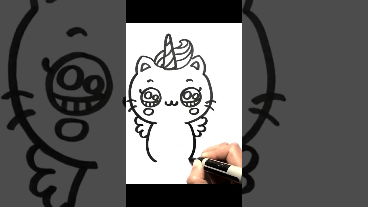 How to Draw a Rainbow Unicorn Cat Easy 🌈 