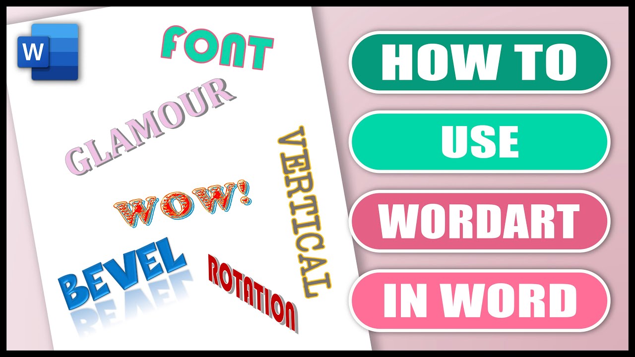 How To Use WORDART In WORD Customise WORDART YouTube