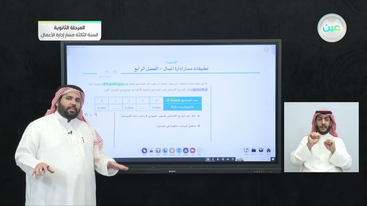 تطبيقات مسار إدارة أعمال - الفصل الرابع - الإحصاء - المرحلة الثانوية