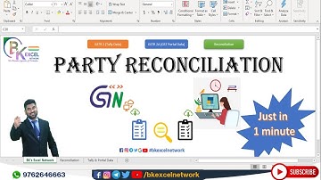 Party Reconciliation in Excel | GSTR2 & GSTR2A Matching | GST Reconciliation | in Hindi