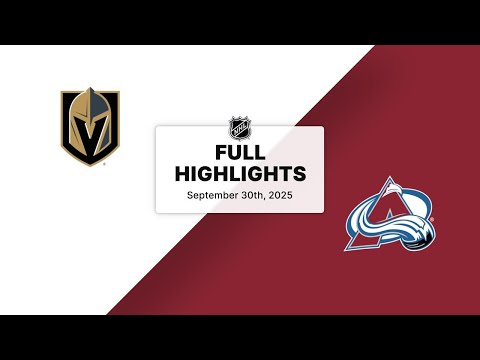 NHL Highlights | Golden Knights vs. Avalanche | September 30, 2025