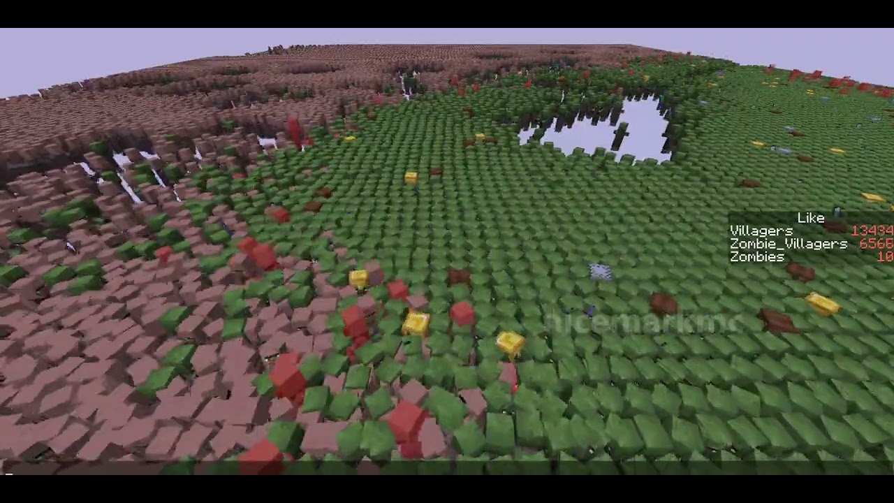 10 Zombies vs 20000 Villagers in Minecraft