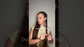 Quick Dutch braid tut  full version on my channel! #dutchbraids #hairtutorial #hairvlog