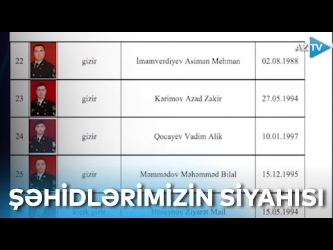 Ermənistanın təxribatlarının qarşısını alarkən şəhid olan hərbi qulluqçuların siyahısı açıqlandı