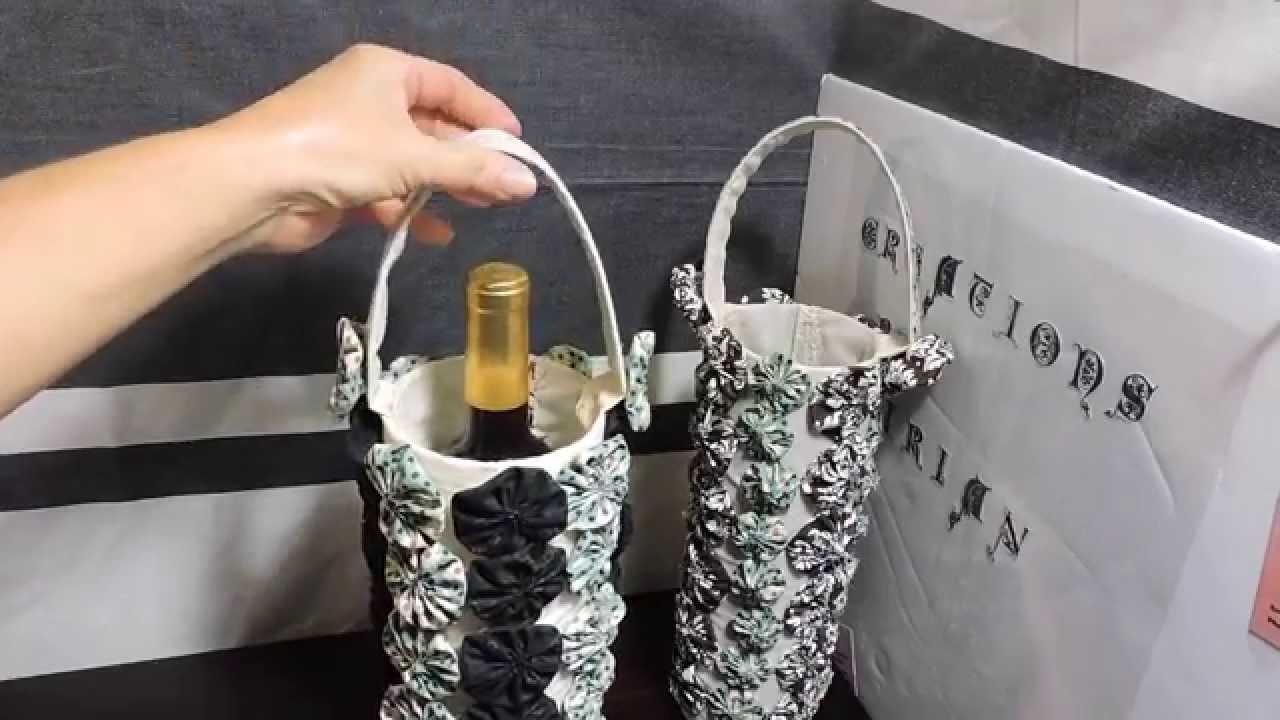 DIY Bolsa para regalar una botella de vino 