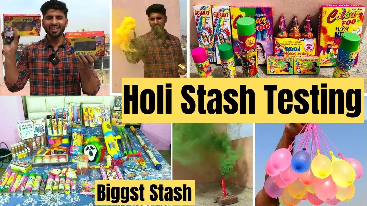 Testing All Holi Stash 2021 | Latest Testing holi vlog | Different types of होली stash 😍 | Crackers