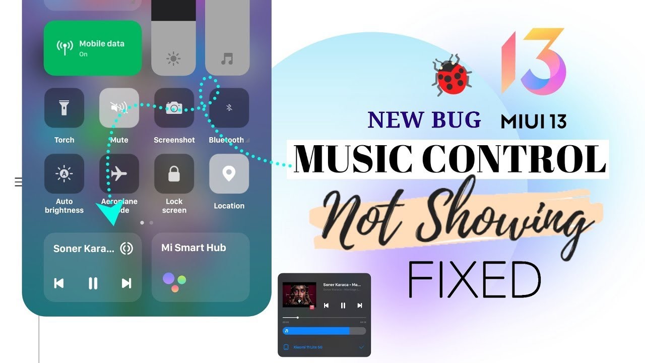Miui 13 Control Center Music player not showing problem enable MIUI