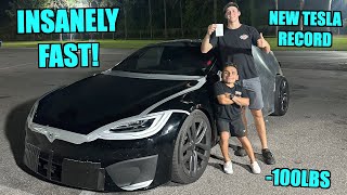 Lightest Tesla In The World Gets The ULTIMATE Driver Mod! (New World Record)
