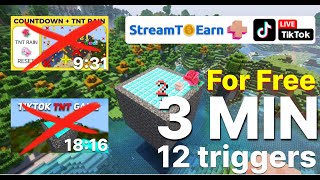 Free game for TikTok Live 'Streamer vs viewer' Minecraft. Bedrock box with TNT.Tutorial StreamToEarn