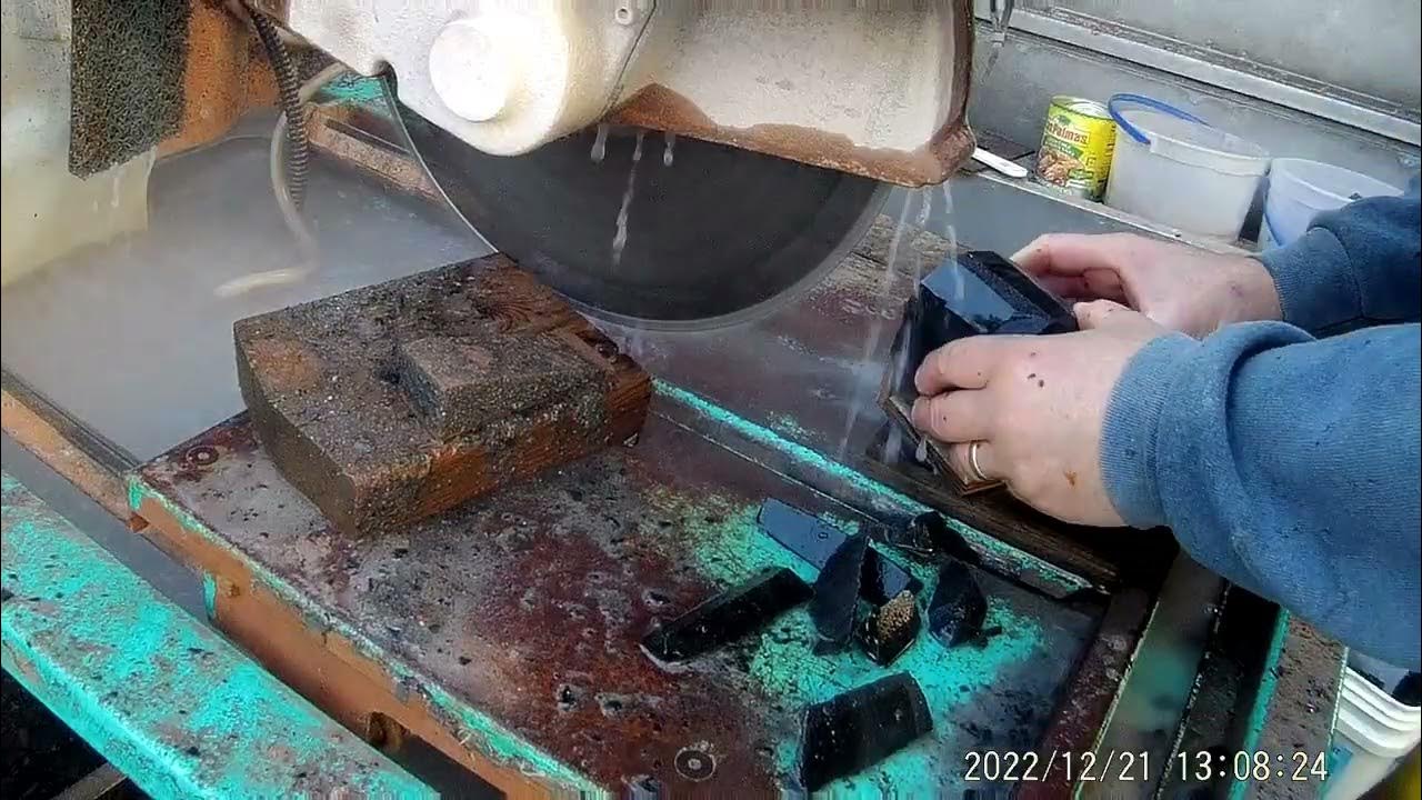 Cutting obsidian preform - YouTube