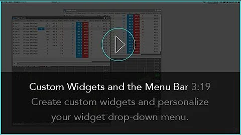 Custom Widgets and the Menu Bar | TT® Futures Trading Platform
