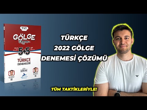 Gölge Denemesi 2022 TYT Türkçe Çözümleri / DereceTimi & Paraf Yayınları #yks