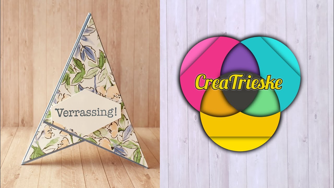 Piramide kaart die plat verzonden kan worden met Stampin'Up!