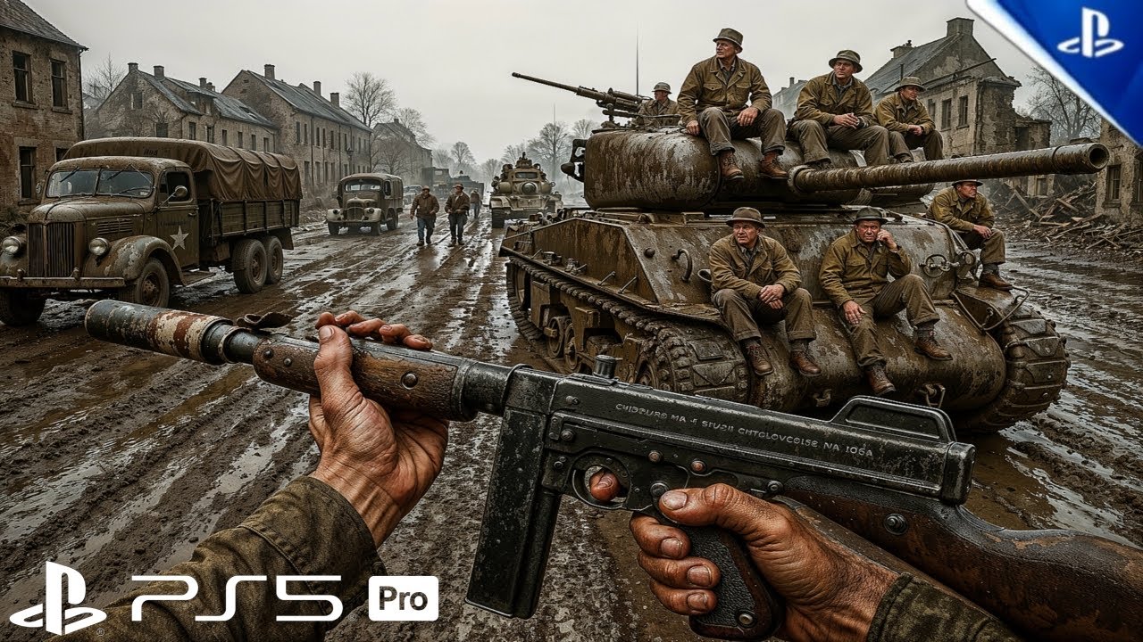 Союзнические войска продвигаются в оккупированную Францию ​​| Ультрареалистичная графика [4K 60FP...