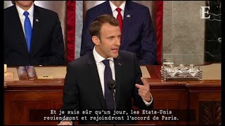 Les 5 déclarations clefs de Macron devant le Congrès américain