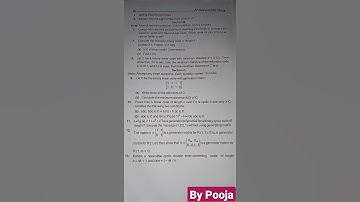 M.Sc/M.A 3rd Sem Algebraic coding theory 2018