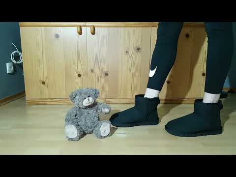 Black mini Ugg and white ankle socks trample tedy bear #SOFIAARMAZZI