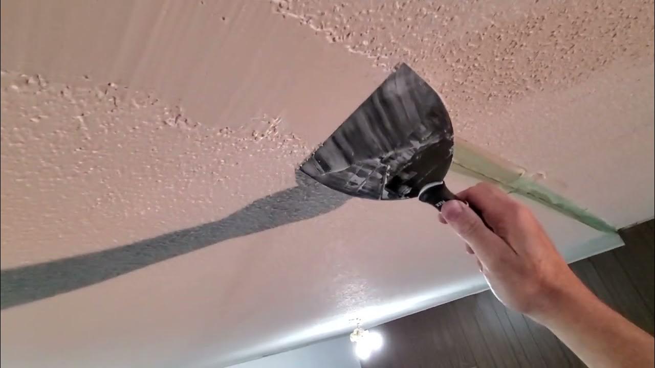 Repairing a bad seam in the popcorn ceiling. YouTube
