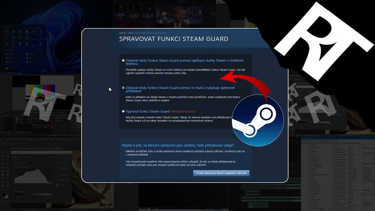 Jak zapnout funkci Steam Guard?