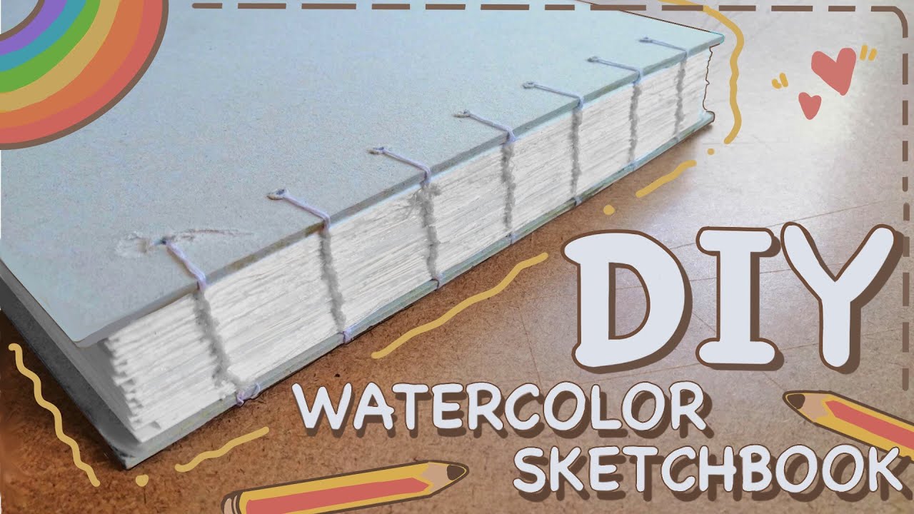 [ENG cc]🌈ทำสมุดวาดภาพสีน้ำ🌈 l DIY Watercolor Sketchbook