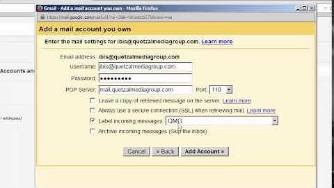 Configure Gmail to send/receive email via your Hostgator Email server