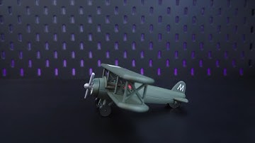 3D printed biplane model with rotating propellers