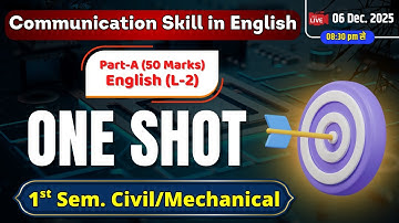 One SHOT || Communication Skill in English(Part-A) L-2 || Polytechnic 1st Semester Civil/ Mechanical