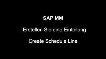 SAP MM - Create Schedule Line