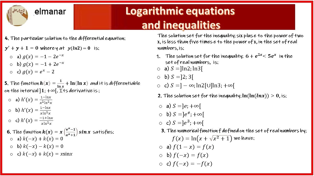 Logarithmic Equations & Inequalities for Senior Year Exams!