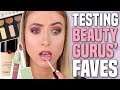 TESTING BEAUTY GURUS YEARLY MAKEUP FAVORITES?! || 5 First Impressions