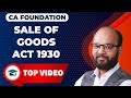 Sales of Goods Act 1930 | CA Foundation Business Law Chapter - 2 | ICAI Exams | Chandan Poddar