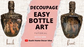💕DIY/Bottle Craft/Bottle Decoration Idea/Art n Craft/decoupage Bottle Art/picture  Bottle craft idea