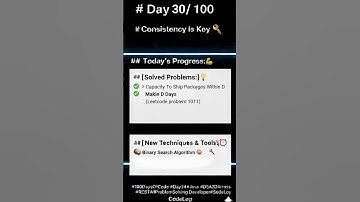 DAY 30 / 100 DAYS CODING CHALLENGE #100daysofcode #motivation #dsa #consistency