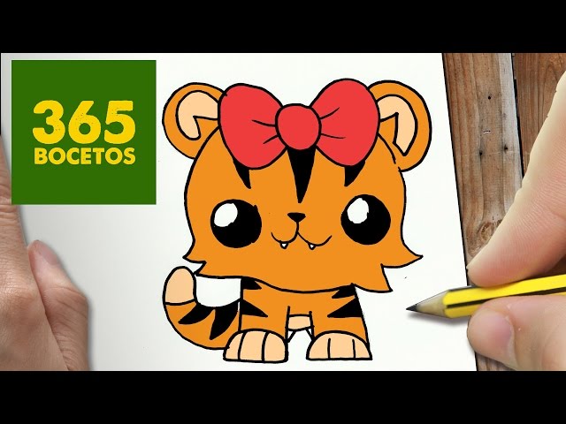 COMO DIBUJAR TIGRESA KAWAII PASO A PASO - Dibujos kawaii faciles - How to  draw a tiger - YouTube
