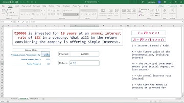 Calculating Simple Interest in Excel
