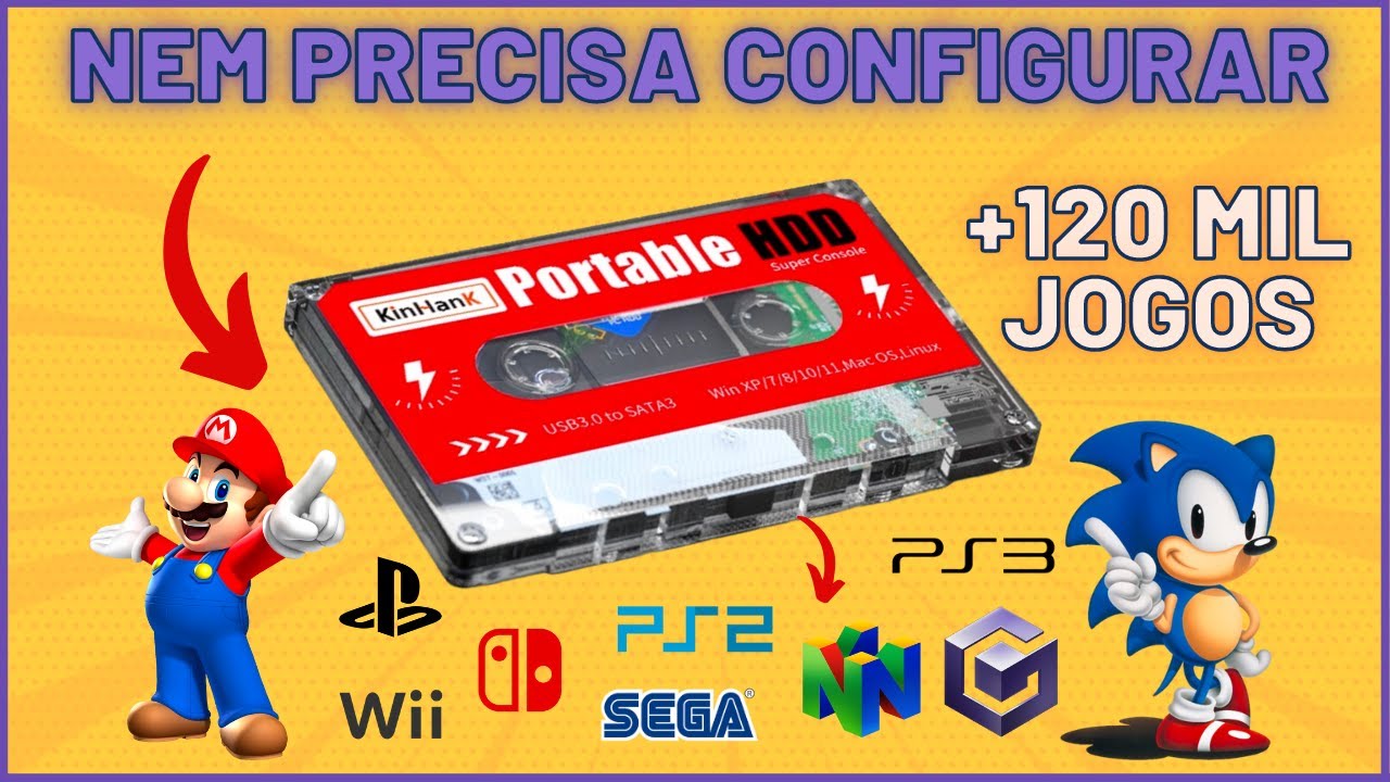 HD Externo Para Nintendo Wii Com 252 Jogos + Desbloqueio + Emuladores