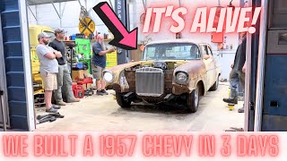 1957 Chevy runs after 3 day build!