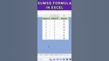 SUMSQ FORMULA IN EXCEL #shorts #short #shortvideo #shortsvideo #youtubeshorts #youtube #viral #yt