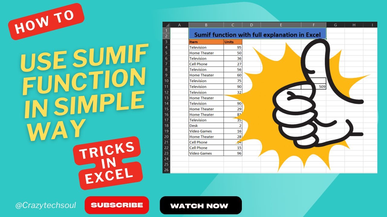 Sumif function full tutorial in simple way #new - YouTube