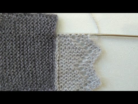 Как я привязываю кайму к телу шали! Вязание спицами. How I tie the border to the body of the shawl!