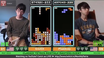 Eric, Andy | Round 2 | Classic Tetris Monthly Masters Event