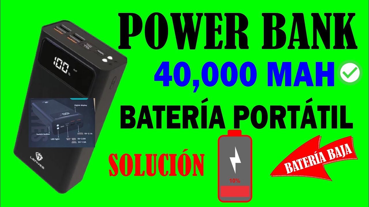 Cargador portátil POWER BANK De 40,000mah de carga para cualquier