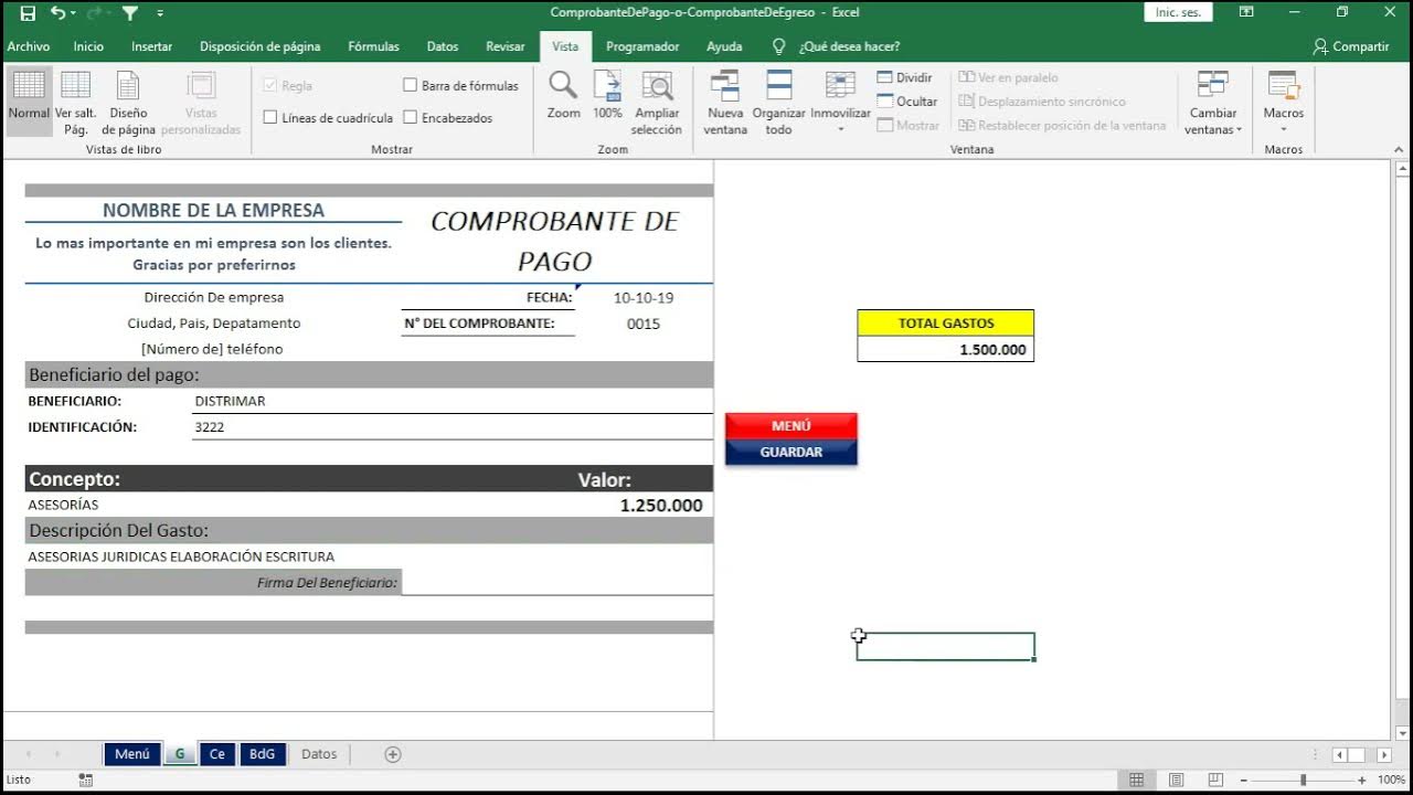 Recibo De Pago En Word Descarga Comprobante De Pagos En Excel Genera PDF - Base de  Datos-Proveedores - YouTube
