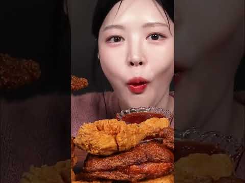 Asmr Crunchy FRIED CHICKEN Eating Sound 
