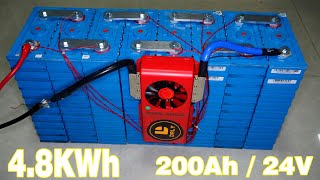 4.8KWh 200Ah\/24V battery LiFePO4 system with BMS 200A
