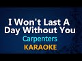 I wont last a day without you  carpenters karaoke version