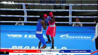 Boxing : Kembo Miguel (ANG) Vs Kolongo Bakora Gloire (RDC)