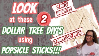 LOOK at these 2 DOLLAR TREE DIY's using POPSICLE STICKS | 2 MUST SEE DIY's UNDER $5 | AWESOME